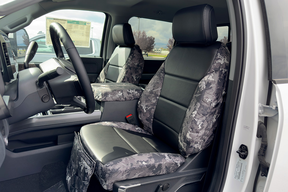 2023 Ford F-550 (Pistol Pocket shown; headrests not covered)