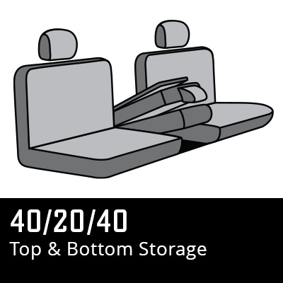 40/20/40 seat with top and bottom storage