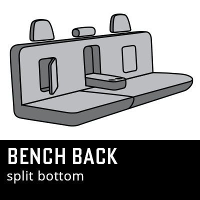 Bench back split bottom