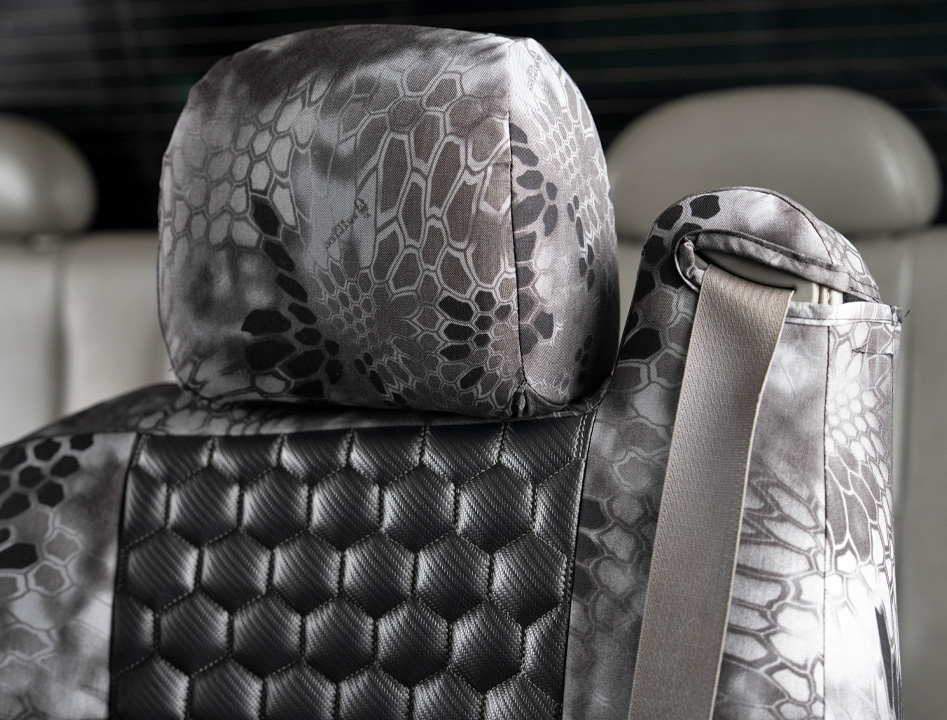 in-seat seat belts with custom seat covers